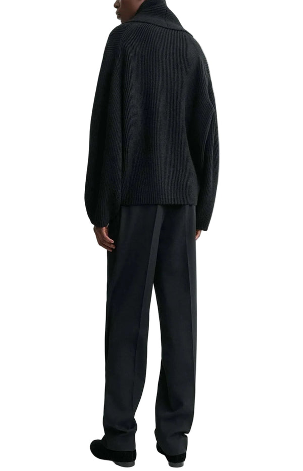 Load image into Gallery viewer, Shawl-lapel cardigan black