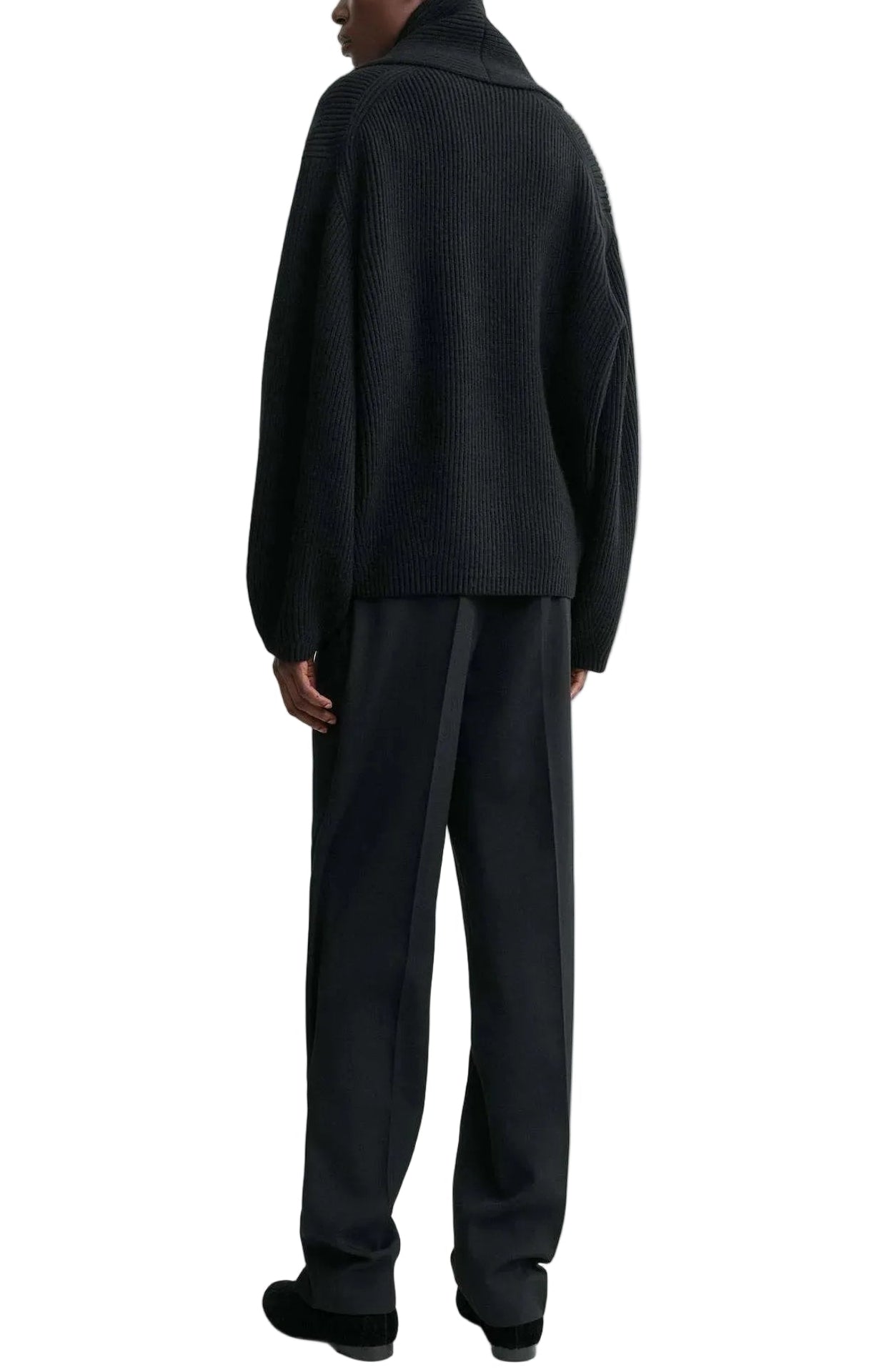 Cargar imagen en el visor de la galería, Shawl-lapel cardigan black