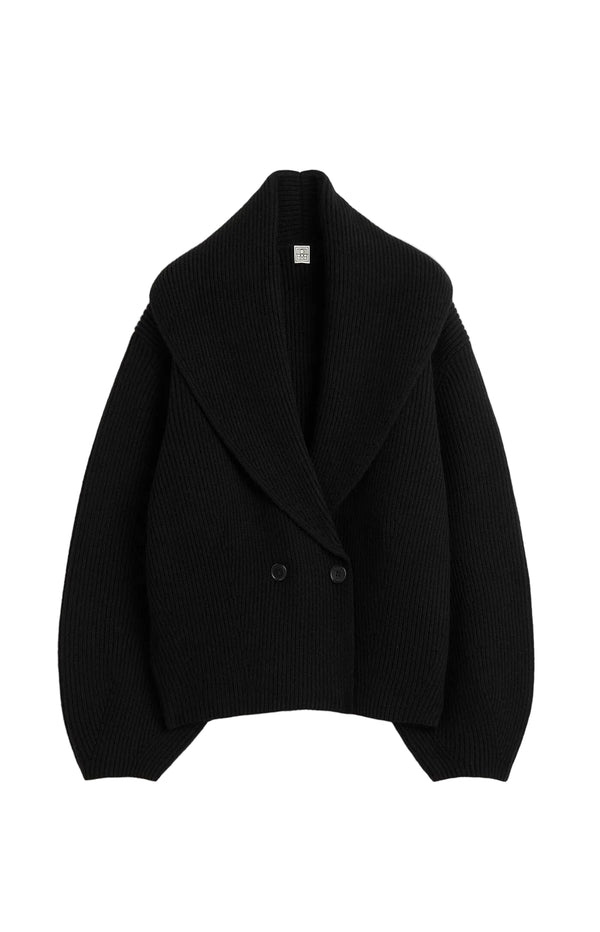 Load image into Gallery viewer, Shawl-lapel cardigan black
