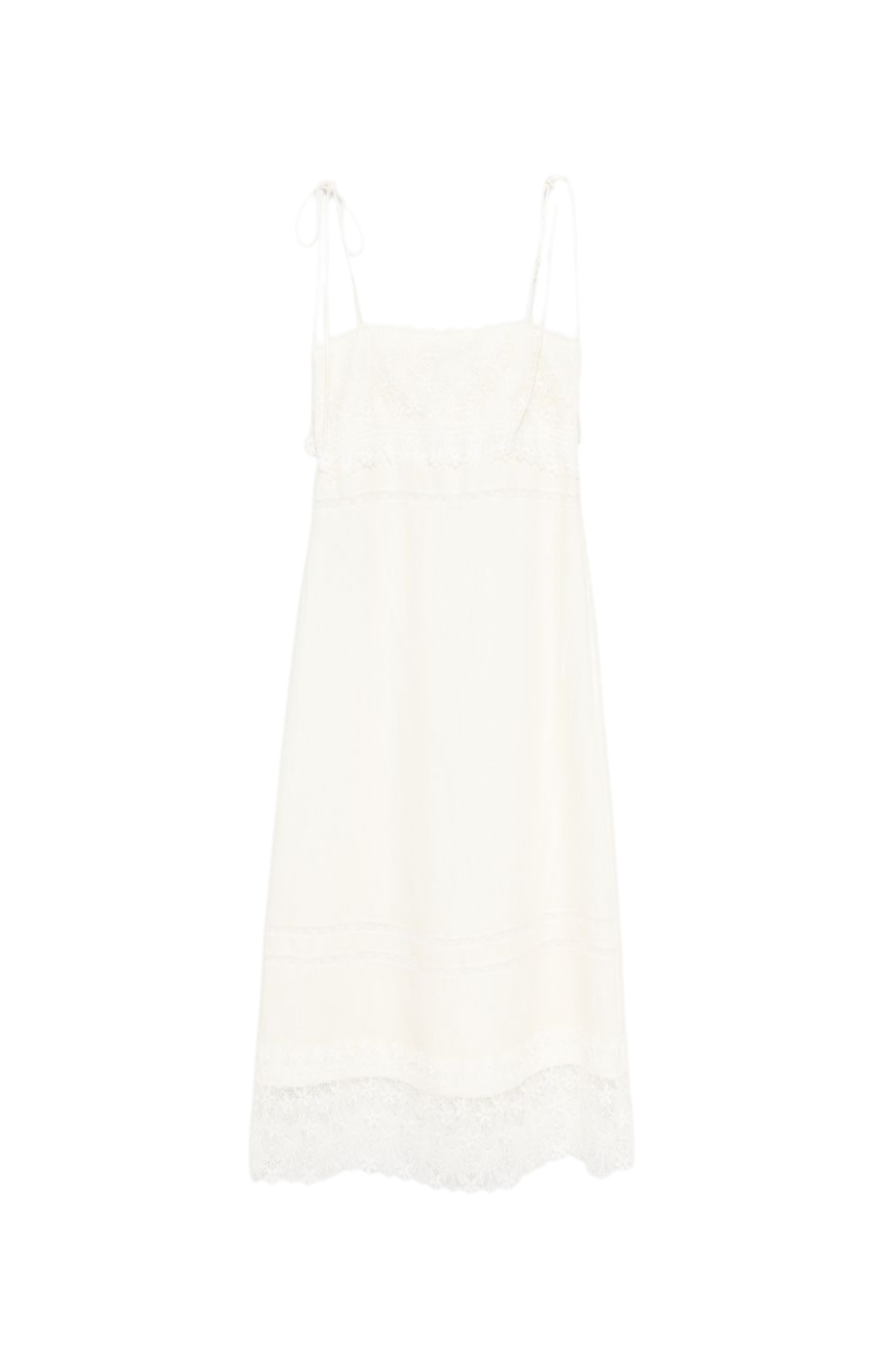 Load image into Gallery viewer, Lace-trim midi dress