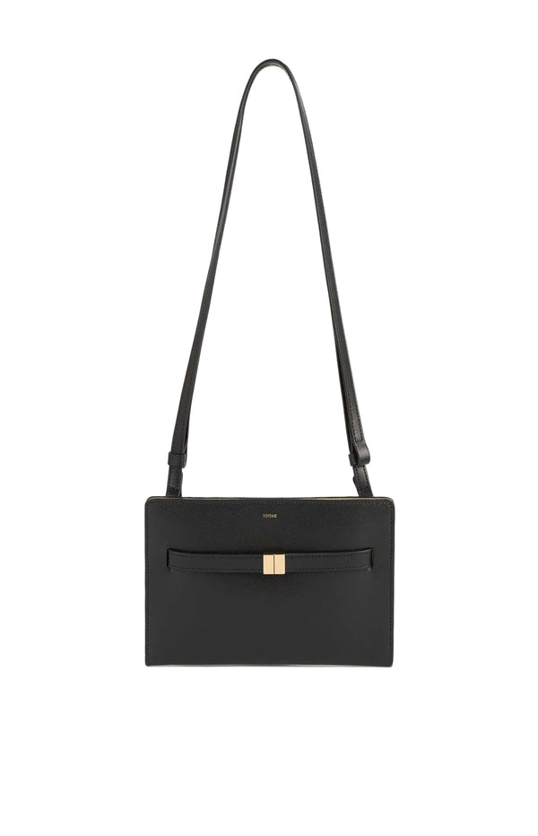 Load image into Gallery viewer, Belted leather crossbody black